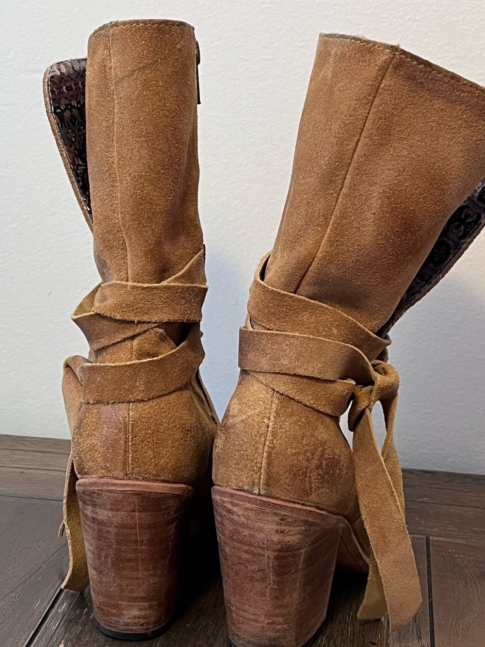 Freebird by Steven Tan Suede Tie-Wrap Ankle Boots - Picture 8 of 12